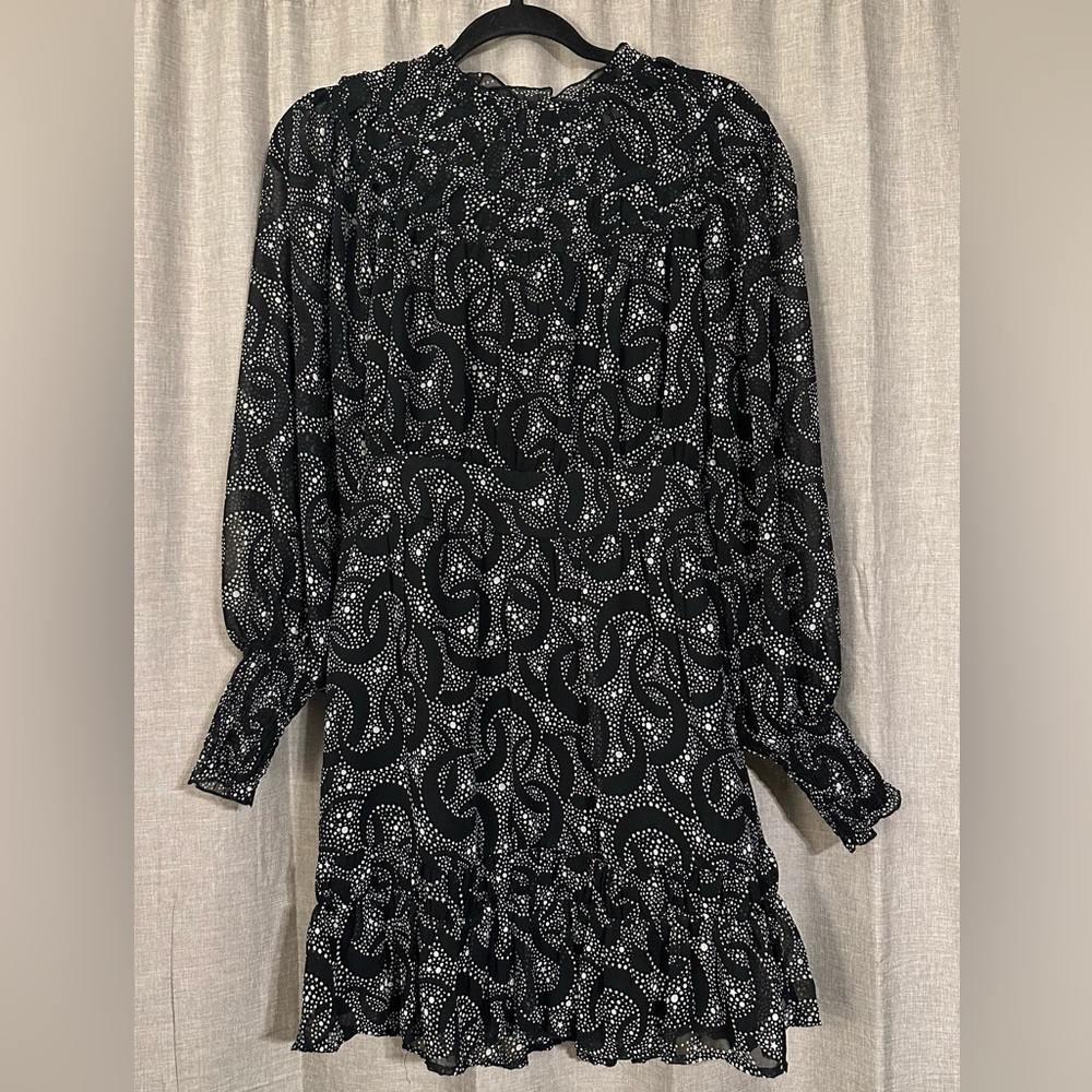 Topshop Chiffon Moon and Star Printed Dress - Black / size US 4, UK 8